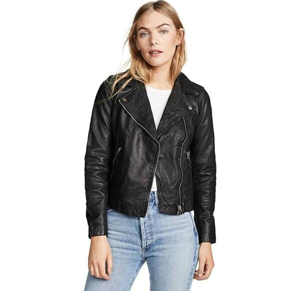 MADEWELL Washed Leather Moto Jacket Size XS - Picture 4 of 13